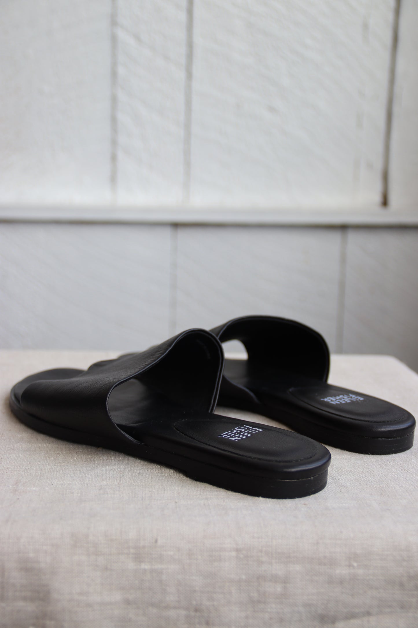 Eileen Fisher Black Leather Sandals