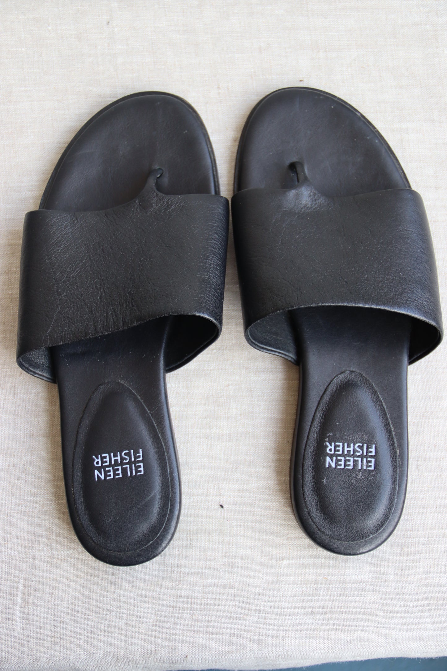 Eileen Fisher Black Leather Sandals
