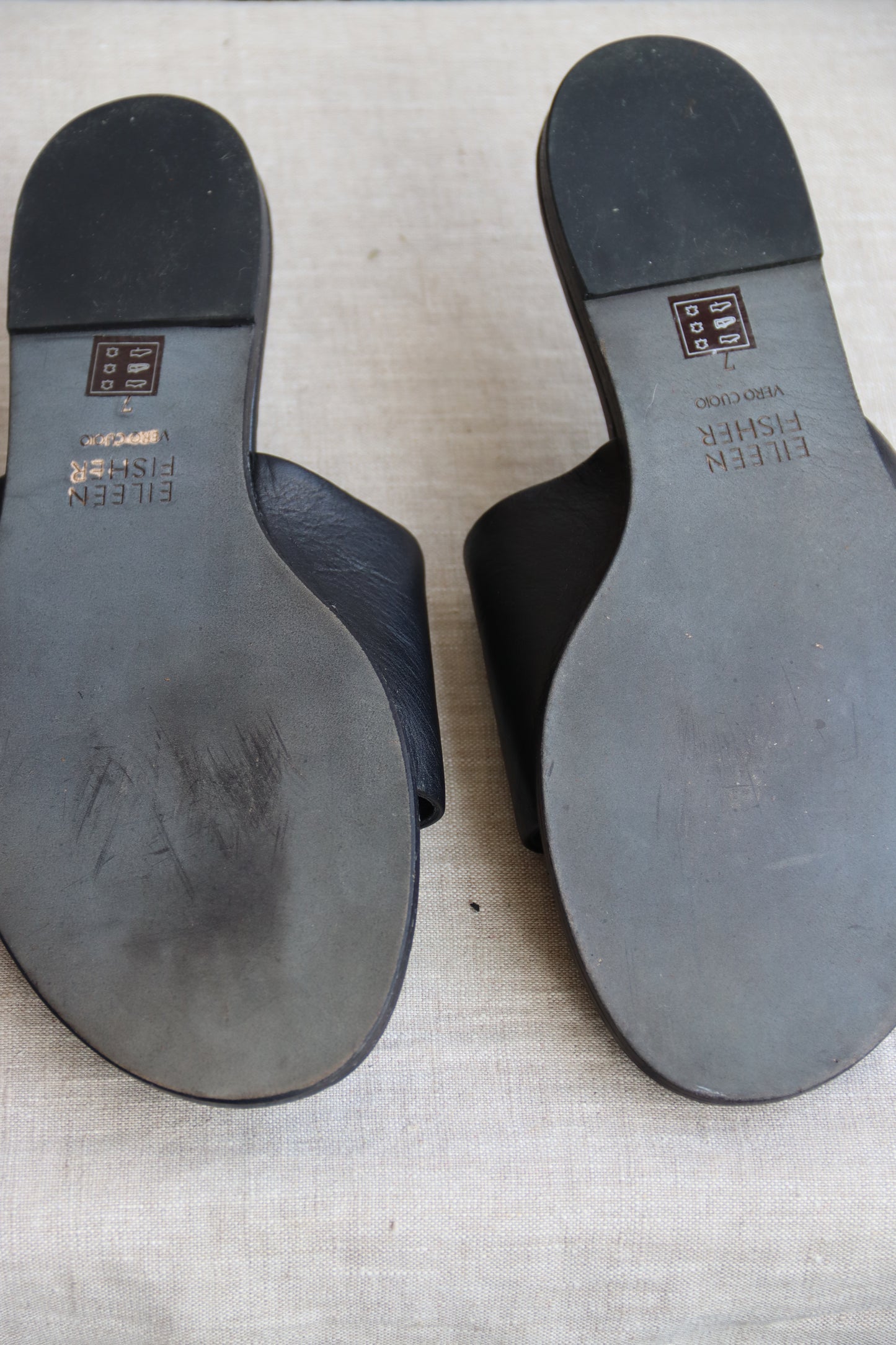 Eileen Fisher Black Leather Sandals
