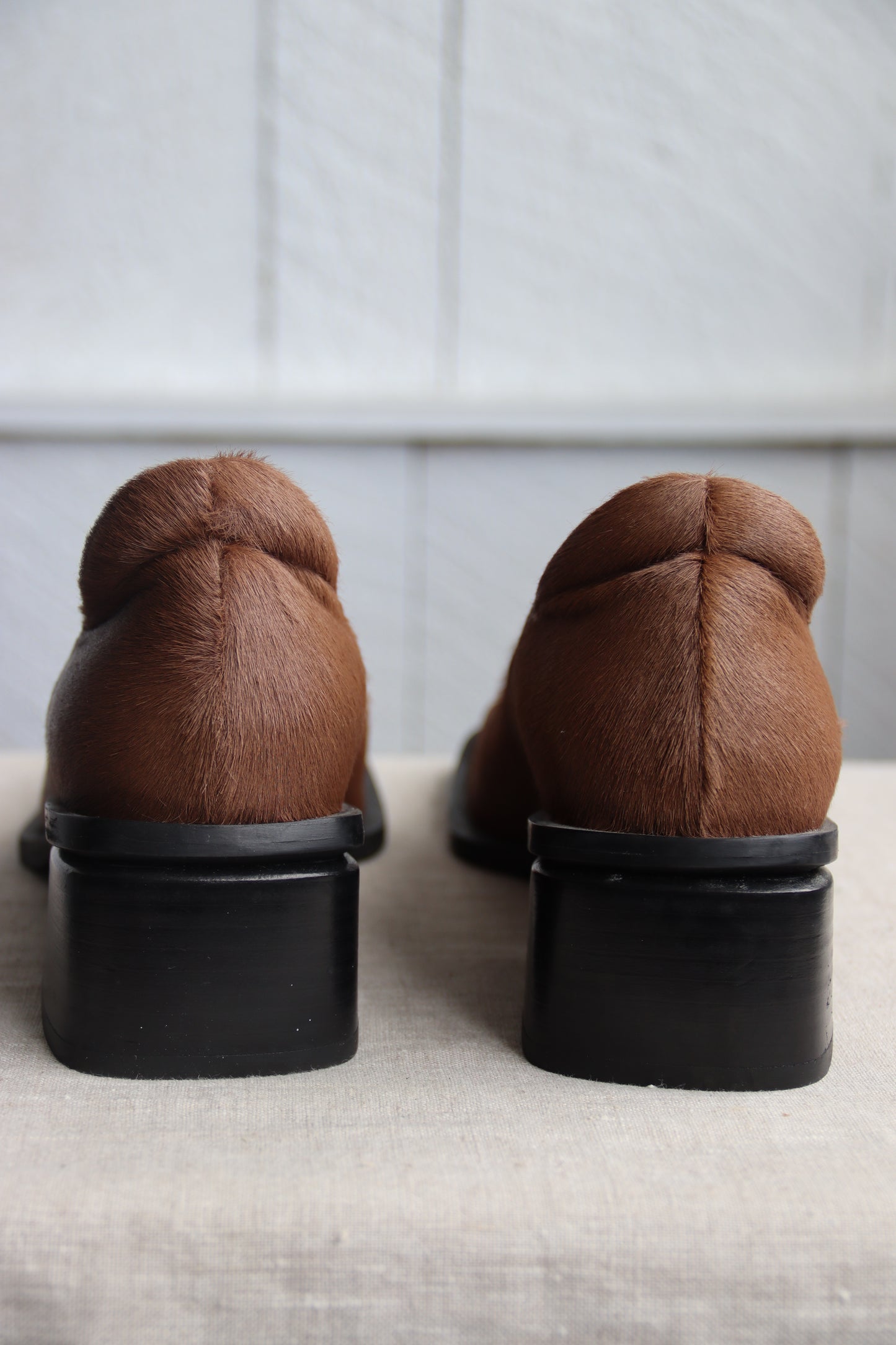 Hopp Brown Calf Hair Heels