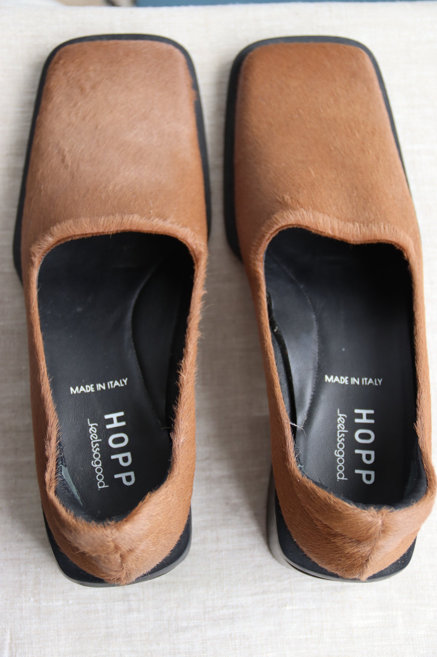 Hopp Brown Calf Hair Heels