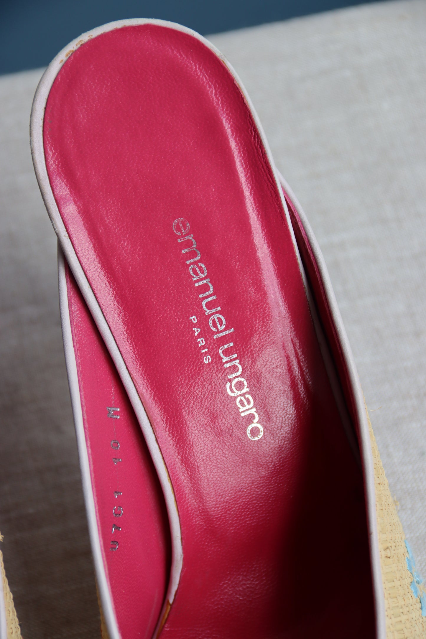 Emanuel Ungaro Straw Floral Heels