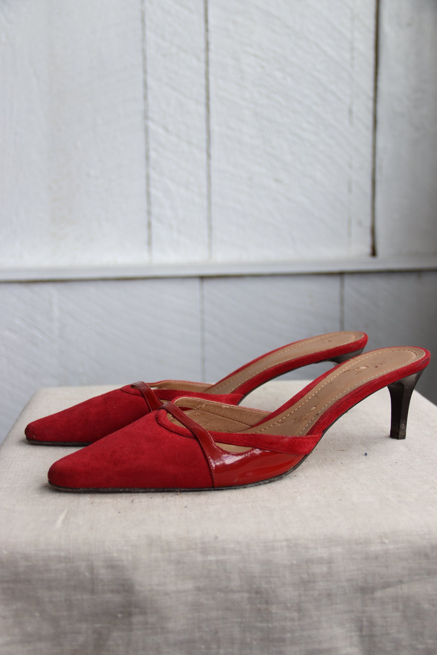Ann Taylor Red kitten heels