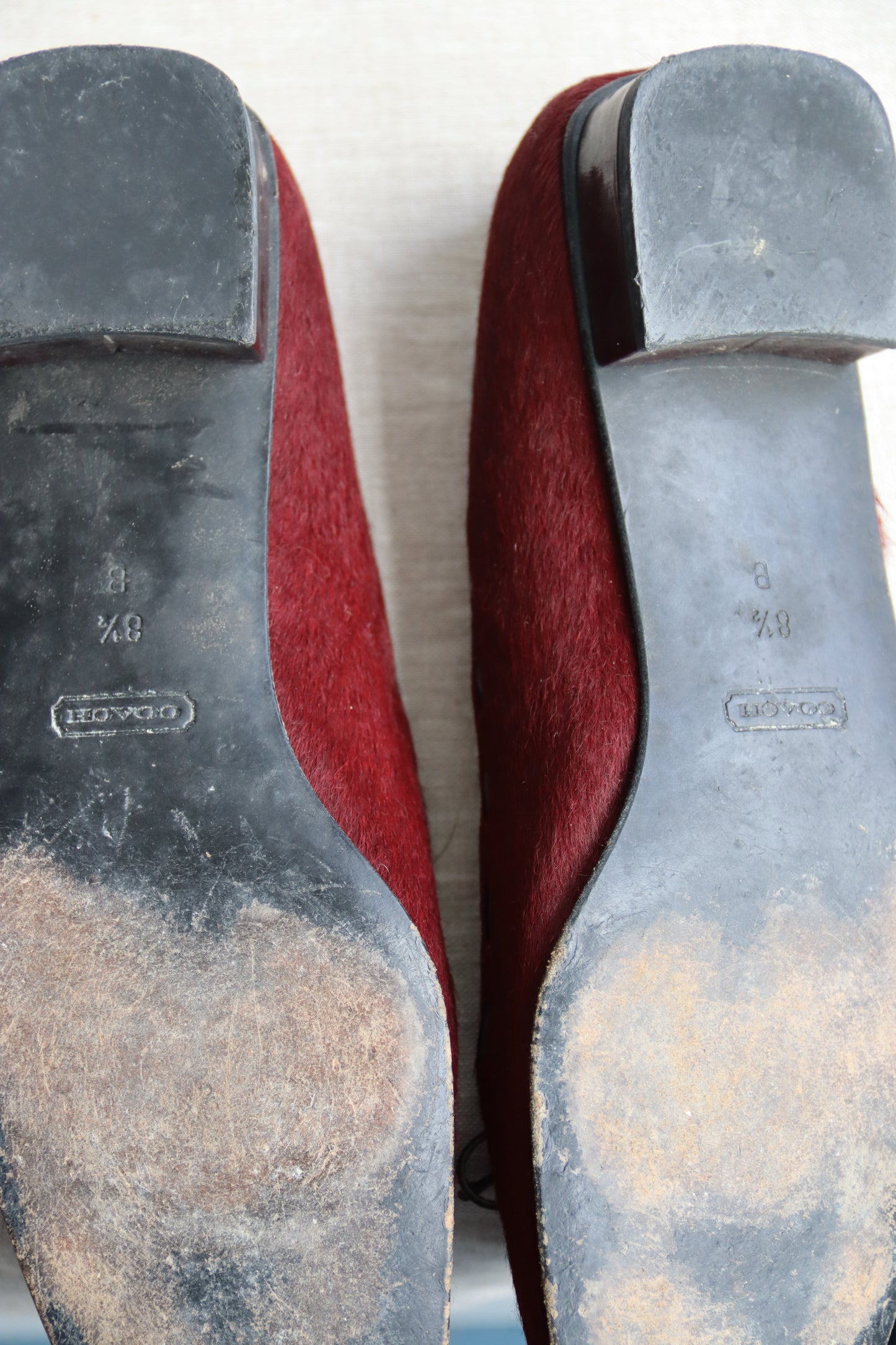 Coach Red Calf Hair loafers