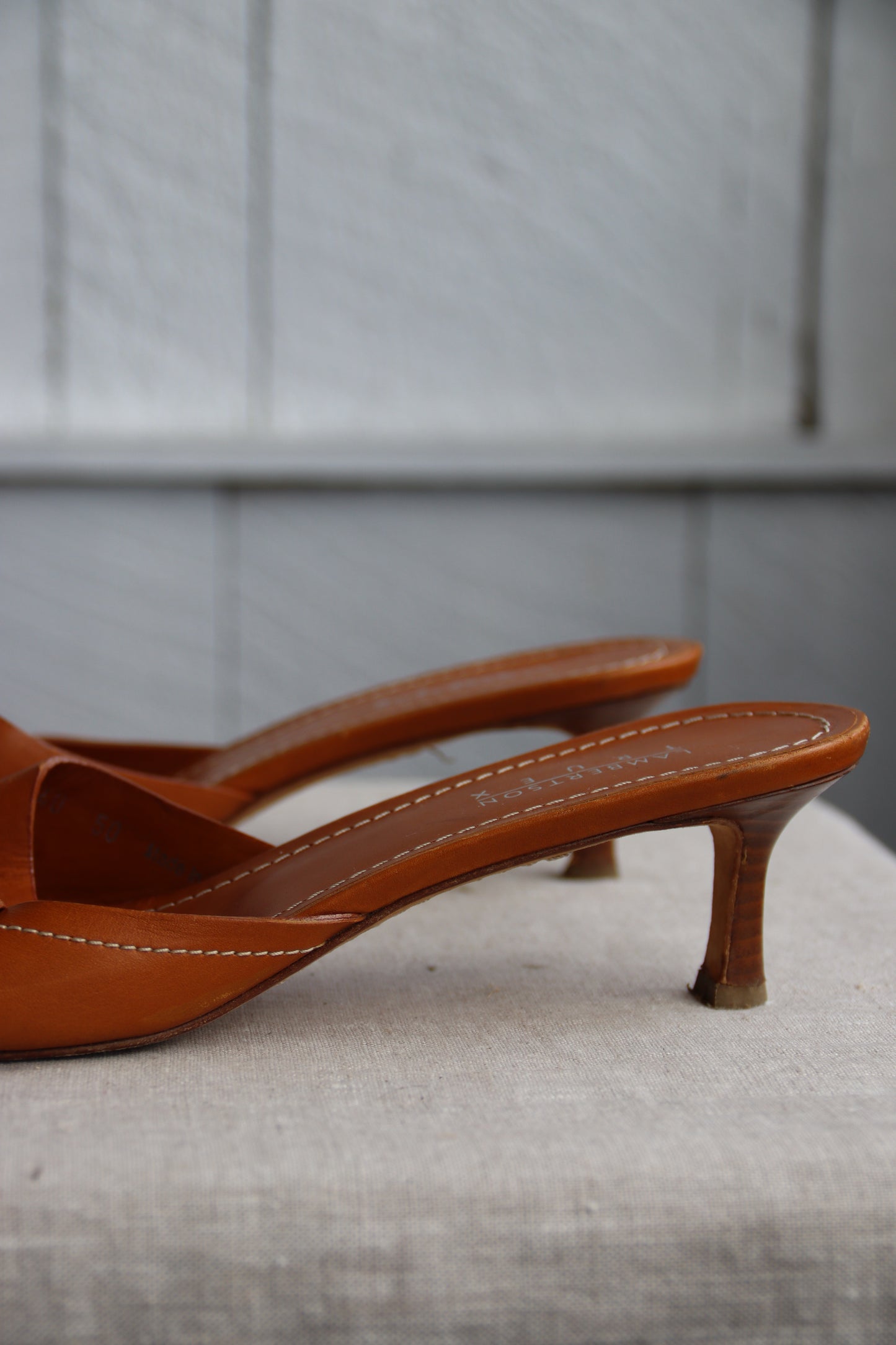 Lambertson Truex Brown Leather Heeled Sandals