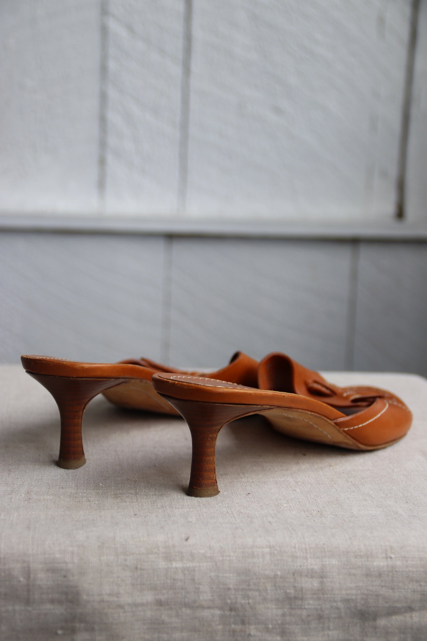 Lambertson Truex Brown Leather Heeled Sandals