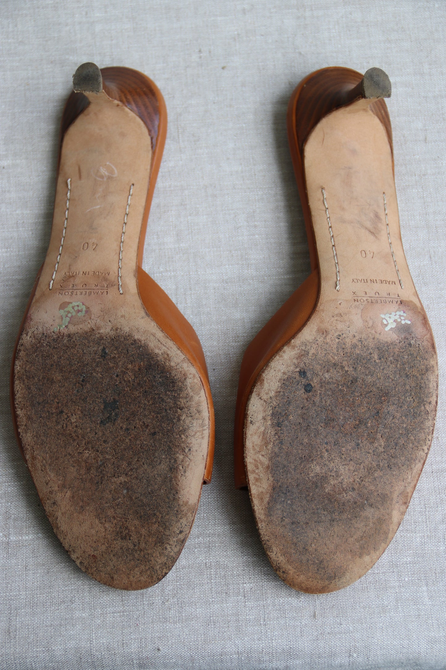 Lambertson Truex Brown Leather Heeled Sandals