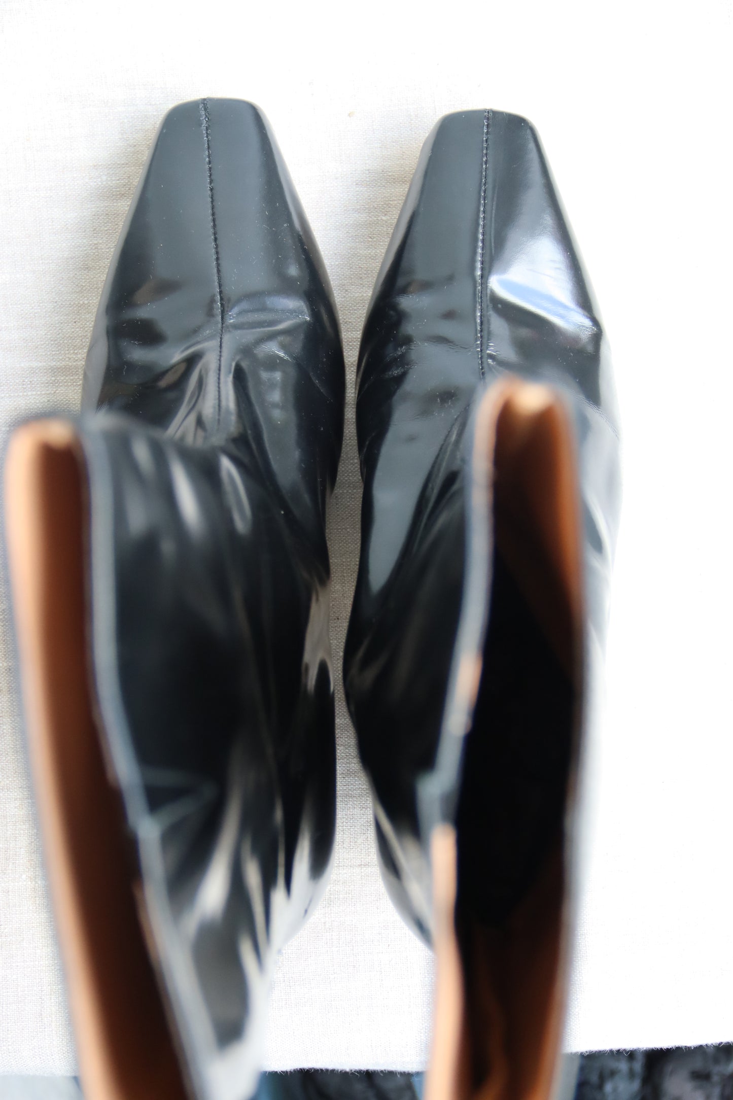 About Arianne Black Patent Leather Boots