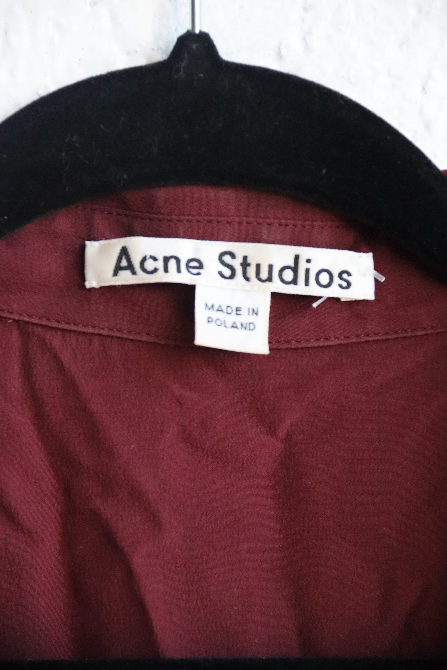 Acne Maroon Silk Top