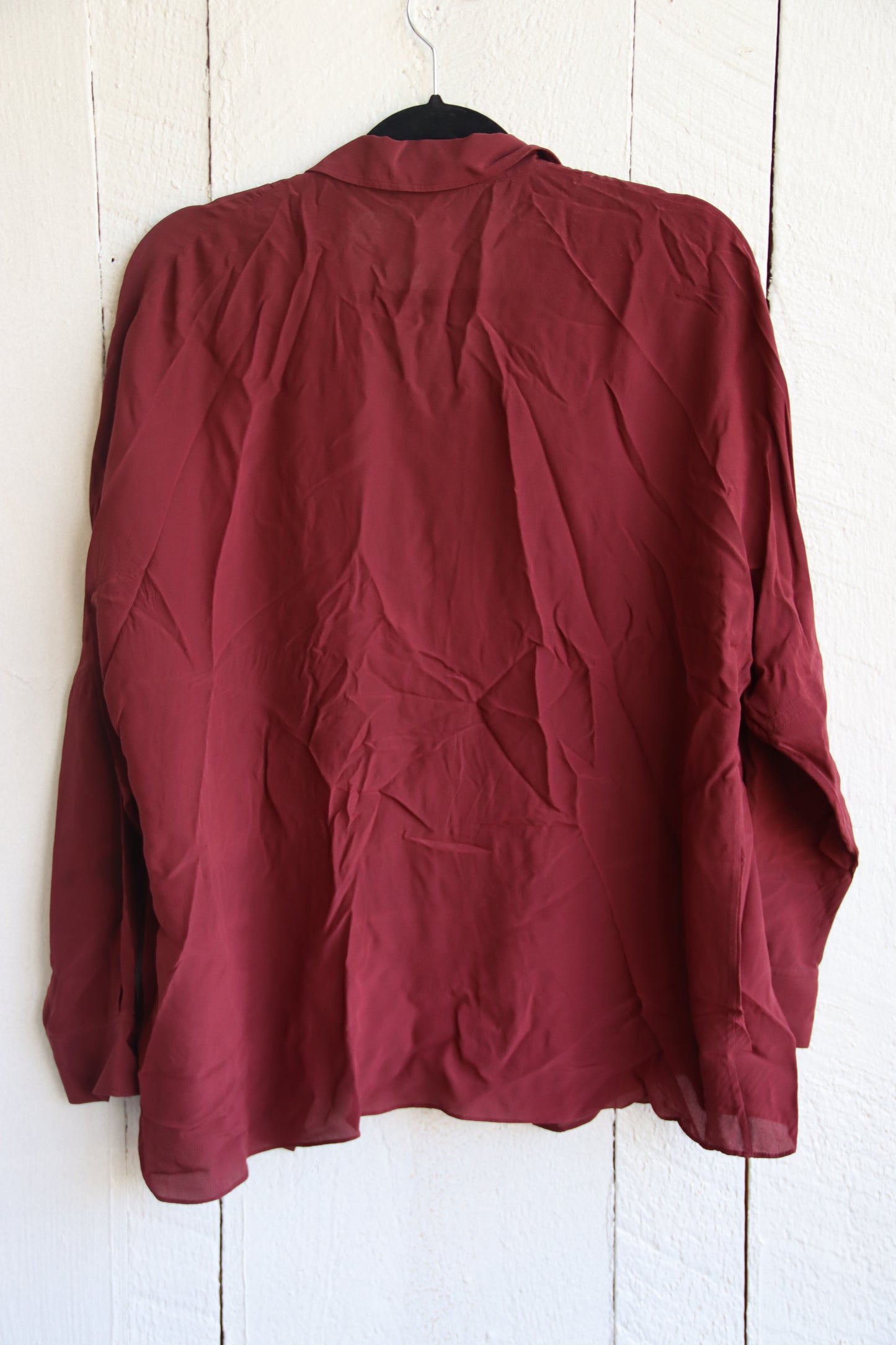Acne Maroon Silk Top