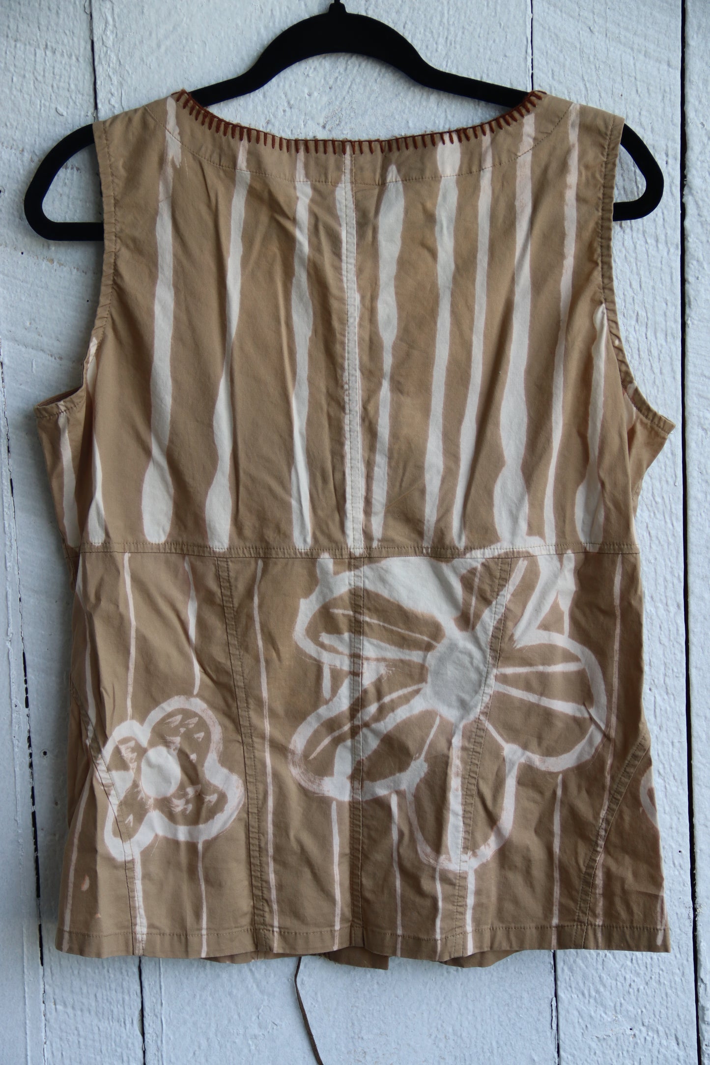 Handmade Beige Top with Flowers