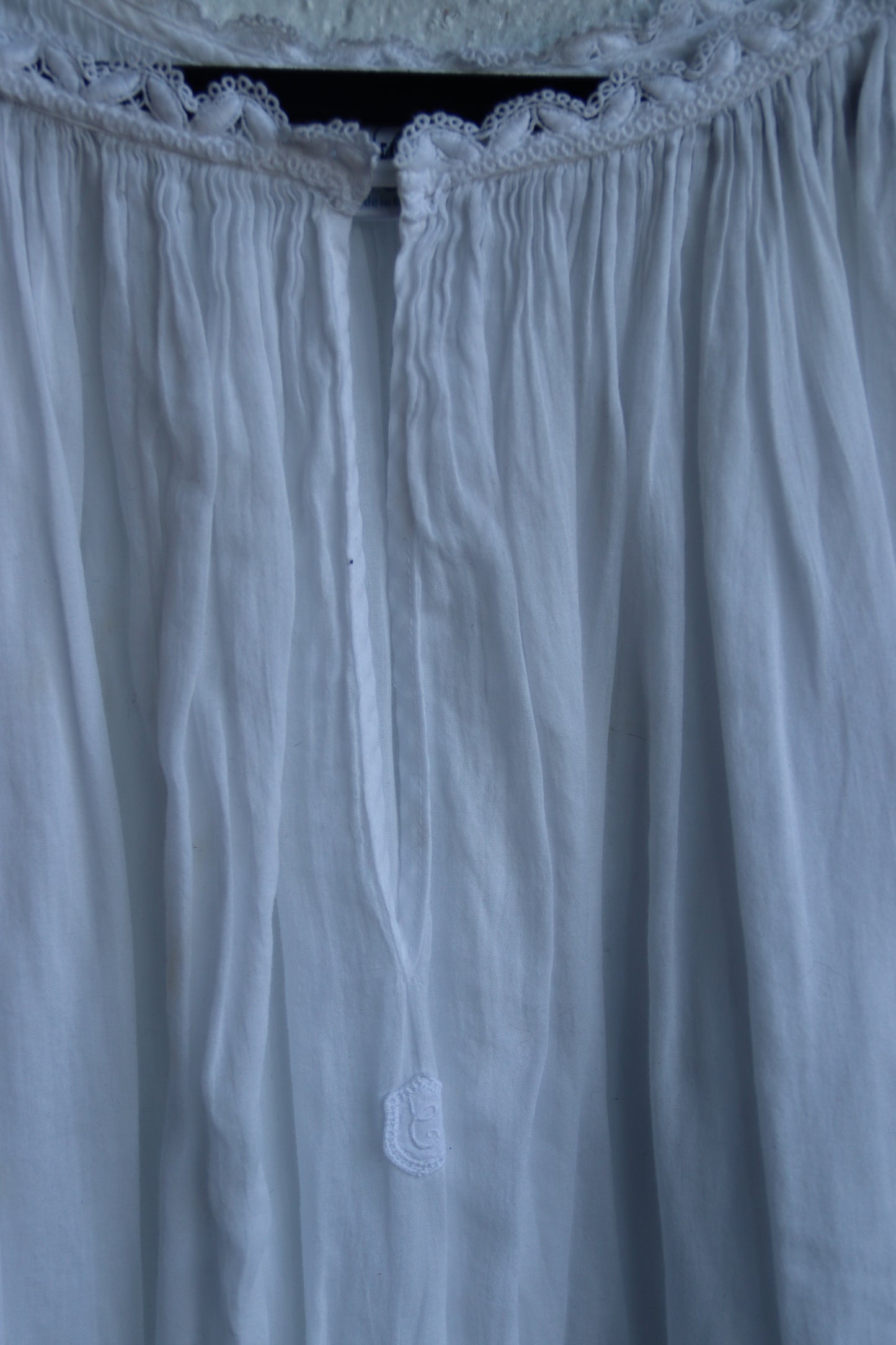 Celestine White Cotton Nightgown