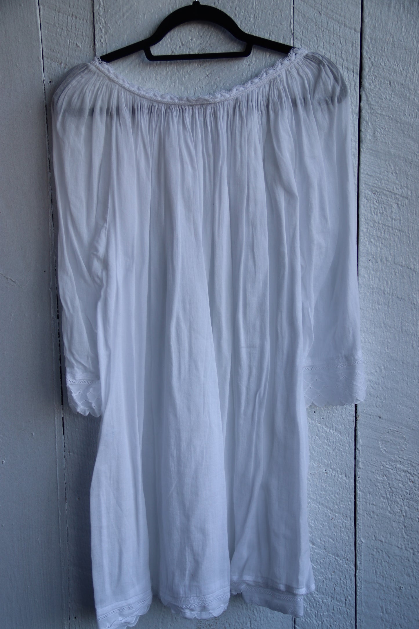 Celestine White Cotton Nightgown