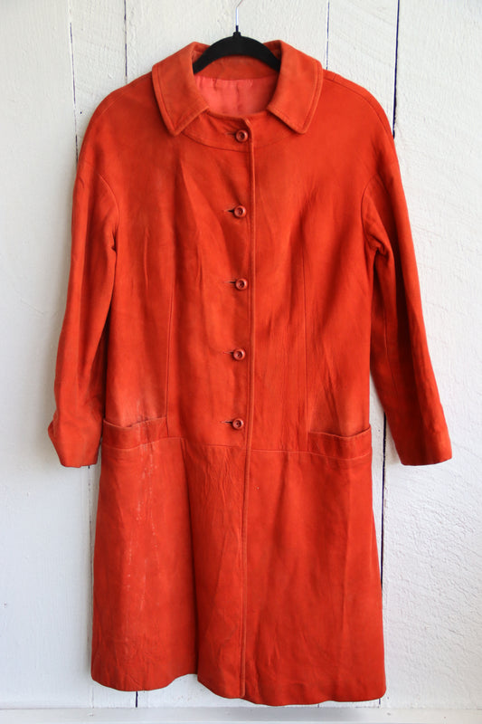 Red Suede Long Coat