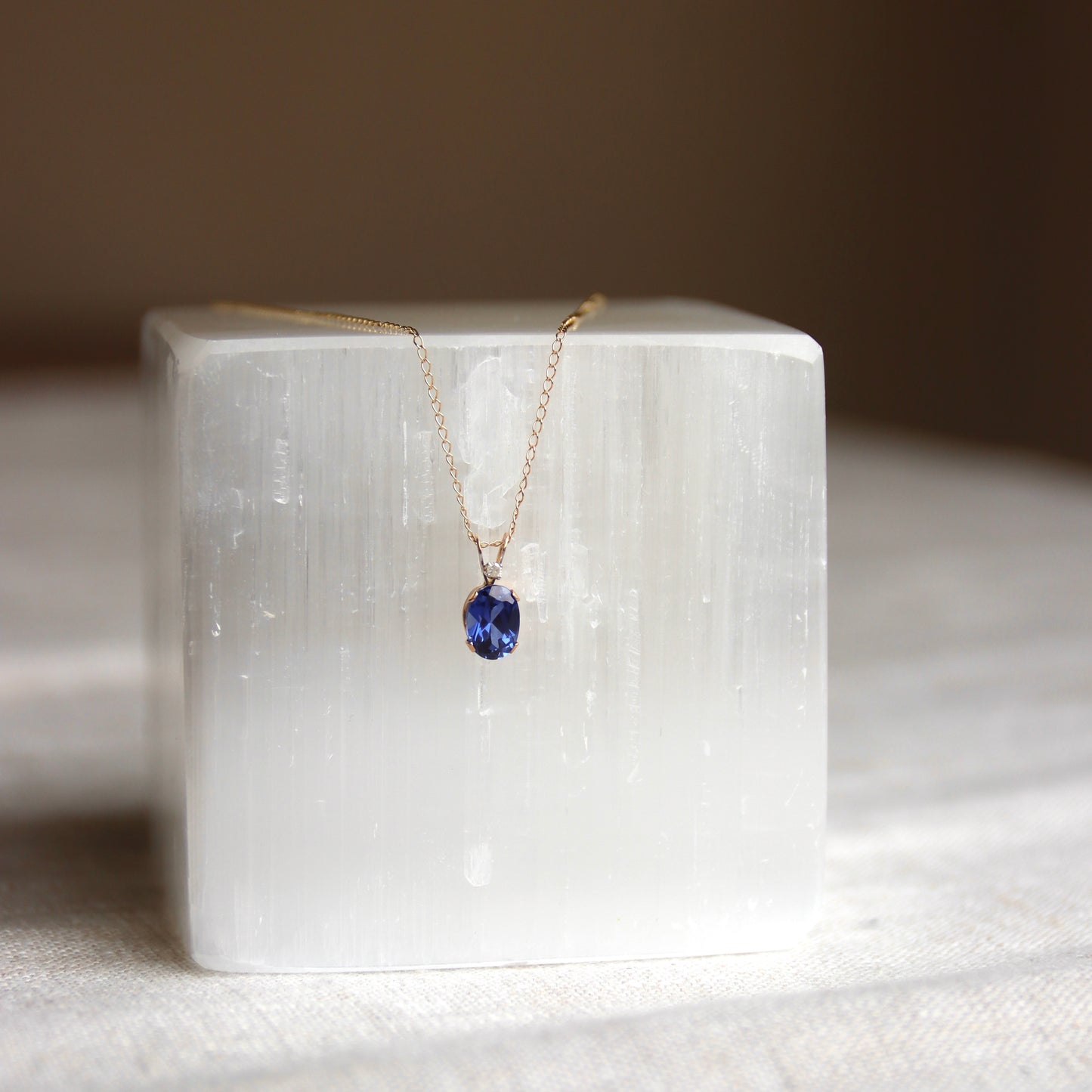 Sapphire and Diamond Pendant Necklace