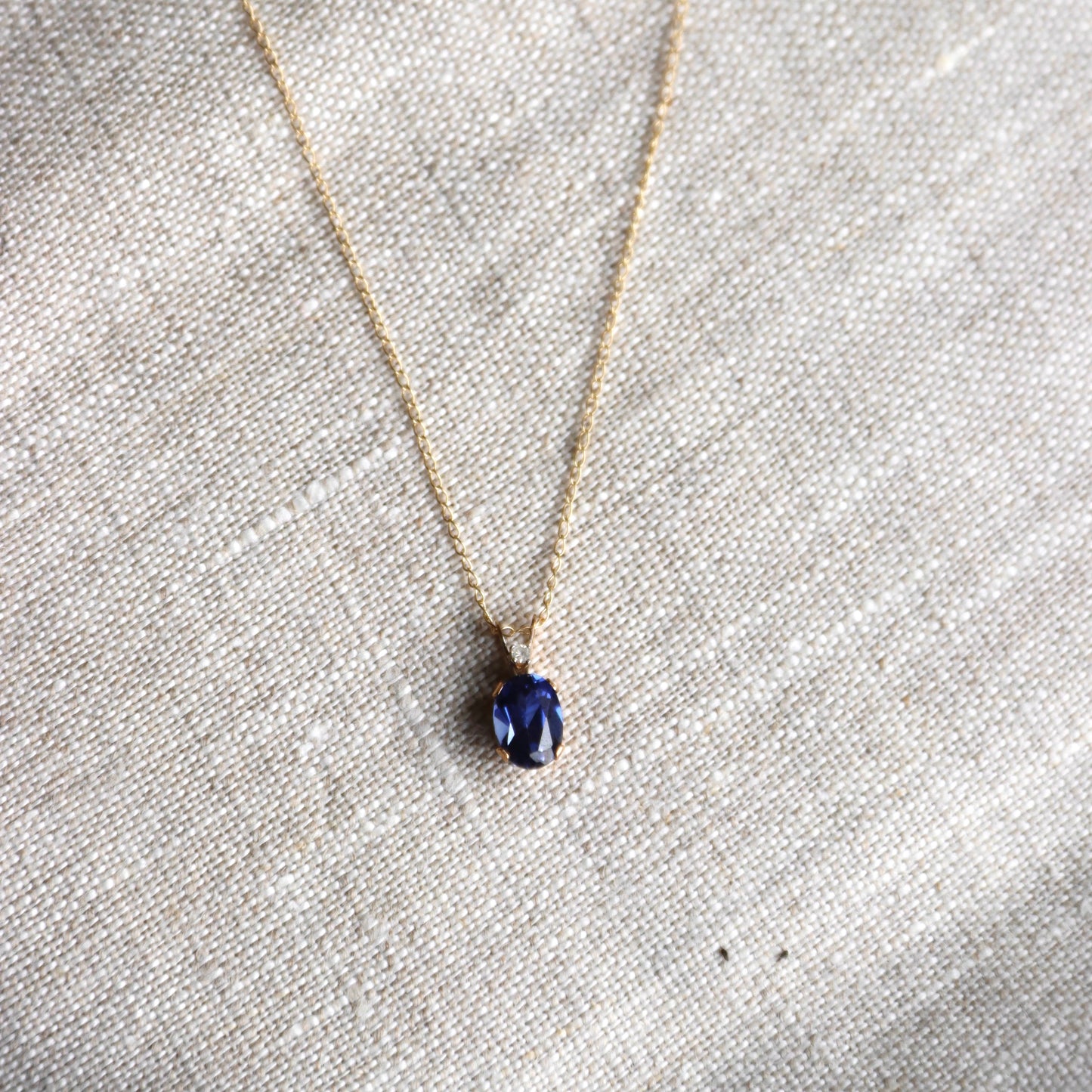 Sapphire and Diamond Pendant Necklace