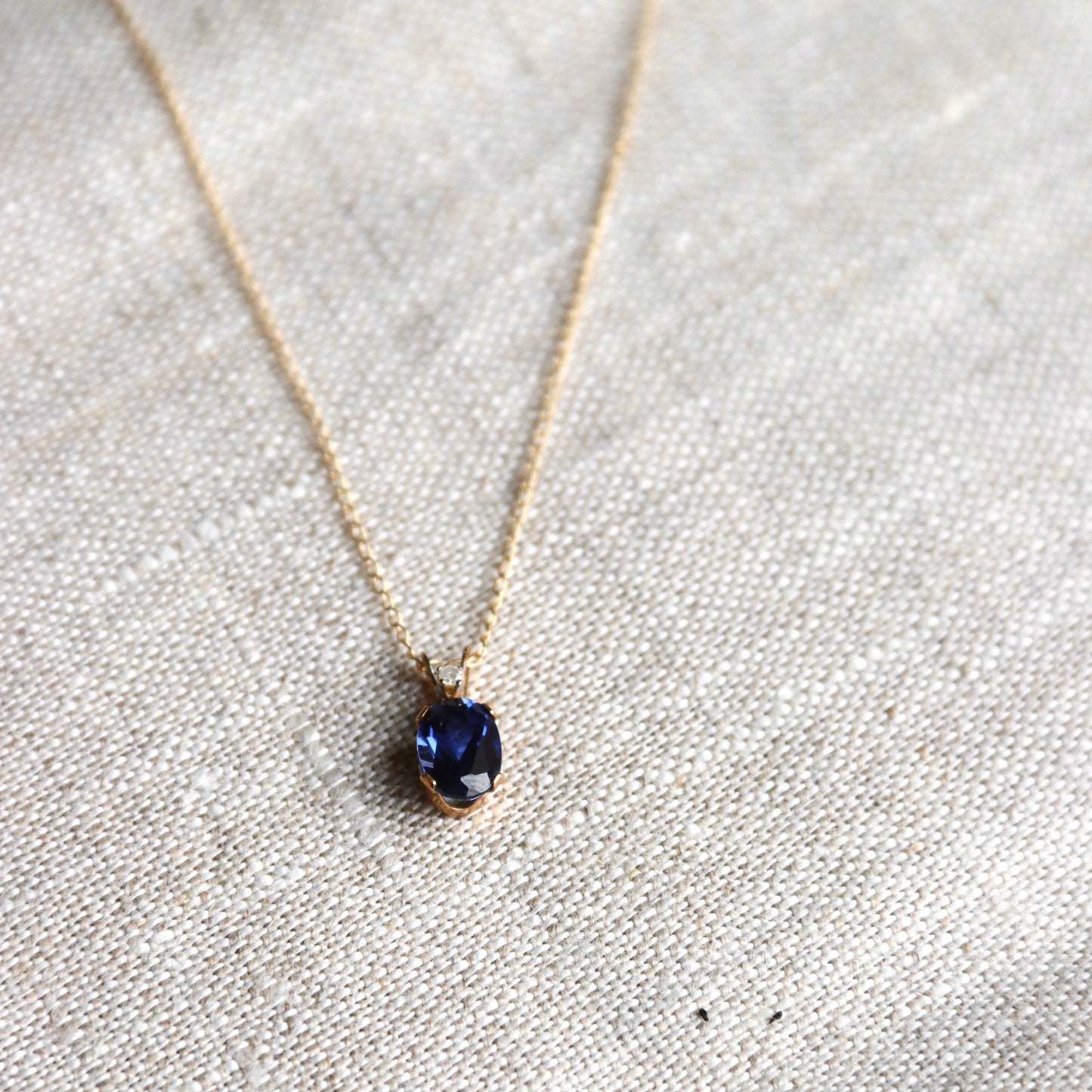 Sapphire and Diamond Pendant Necklace