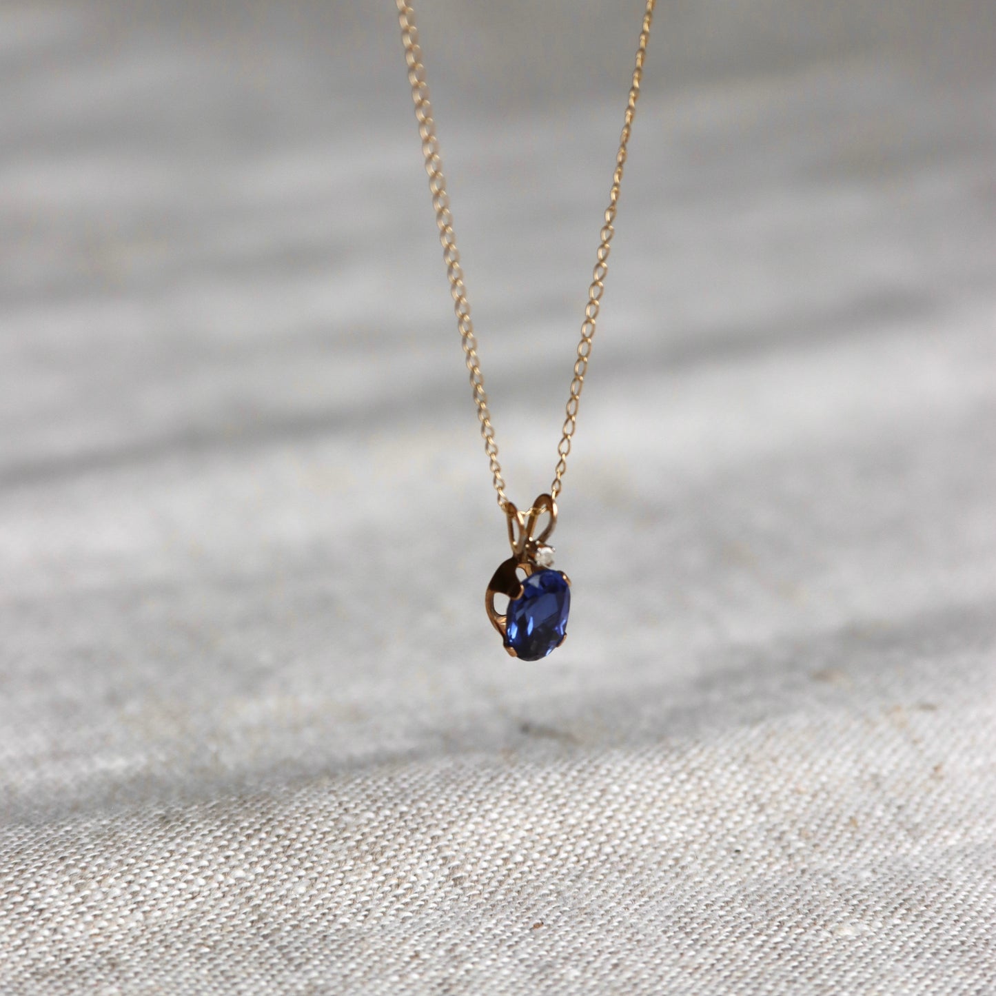 Sapphire and Diamond Pendant Necklace