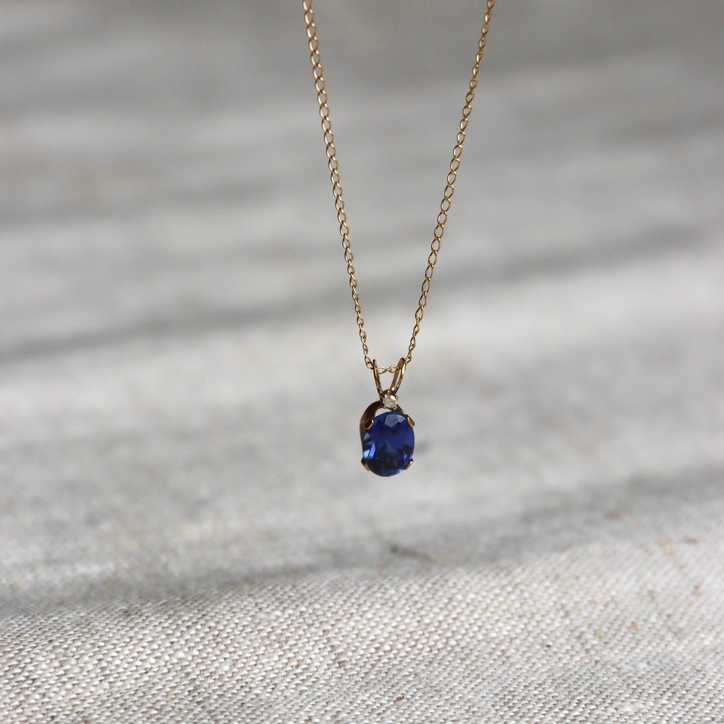 Sapphire and Diamond Pendant Necklace