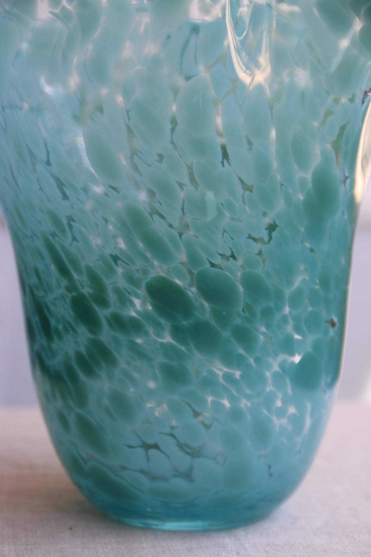Blue Large Handmade Ripple Glass Vase