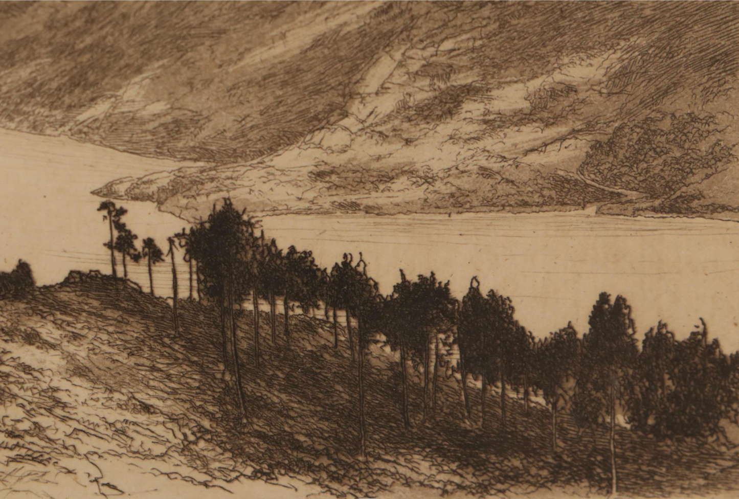 C. Dickens - Etching - "The Lake of Ullswater" - Early 20th Century