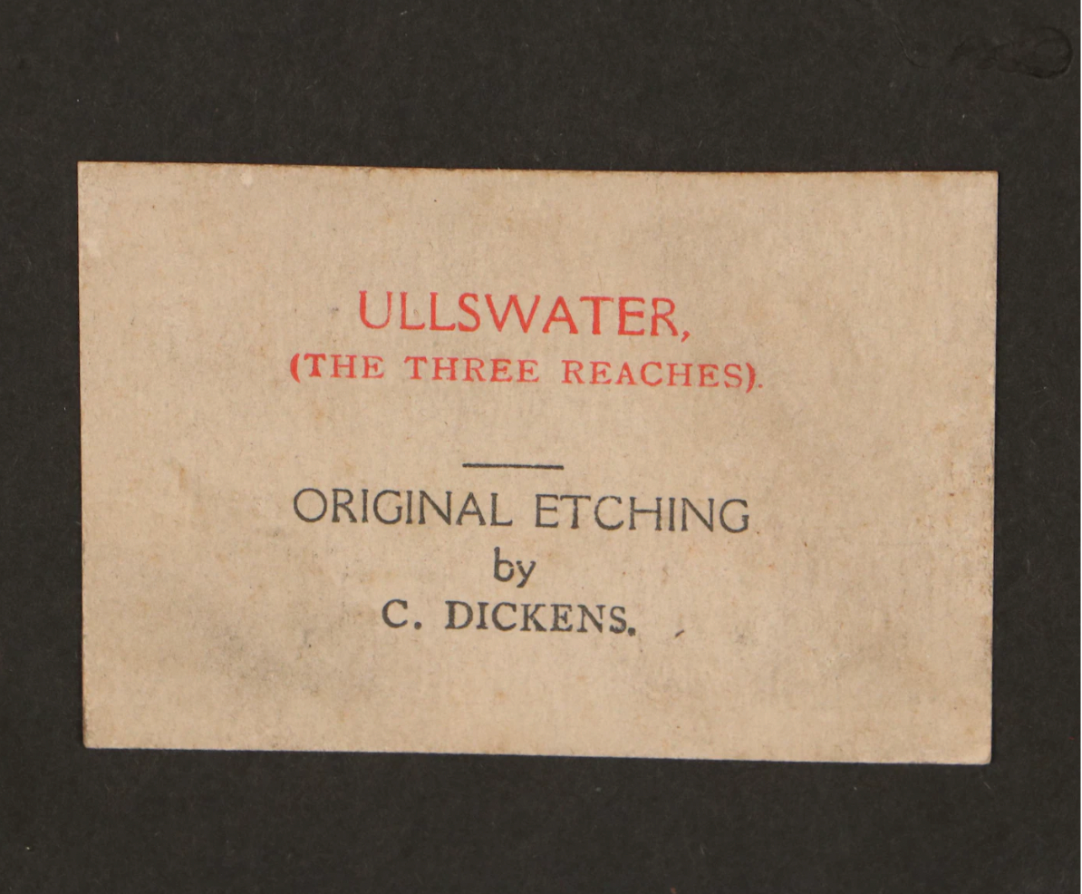 C. Dickens - Etching - "The Lake of Ullswater" - Early 20th Century