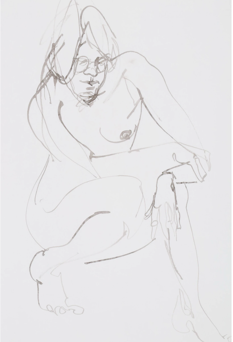 John Tuska Figure Study Ink Drawings of Female Nudes