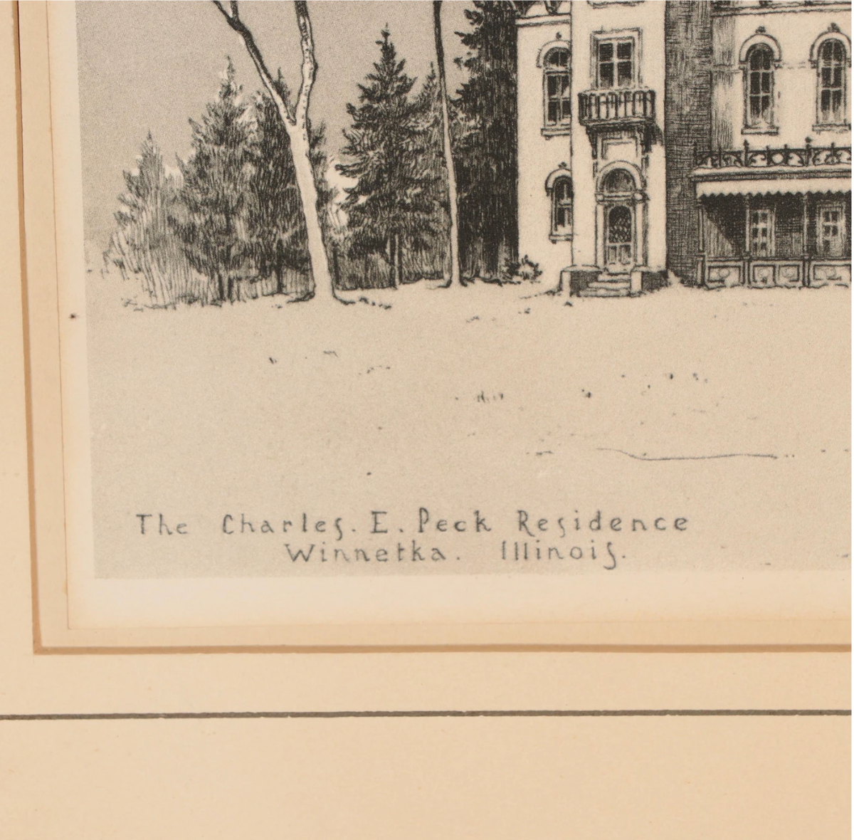 Set of Two Leon Rene Pescheret Offset Lithographs of Houses, Late 20th Century