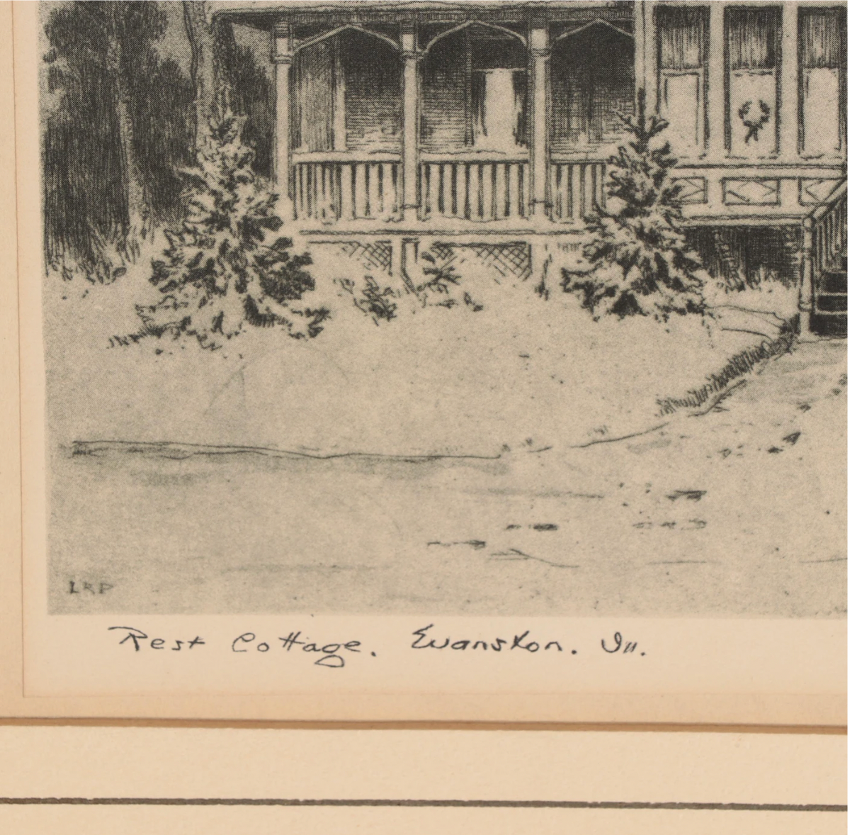 Set of Two Leon Rene Pescheret Offset Lithographs of Houses, Late 20th Century