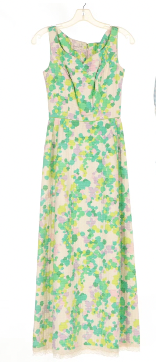 Harold Grant Green Quilt Maxi Dress - 1970s