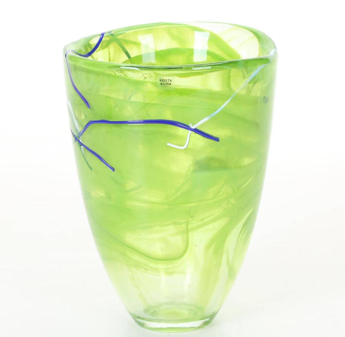 Anna Ehrner "Contrast Lime" Vase For Kosta Boda