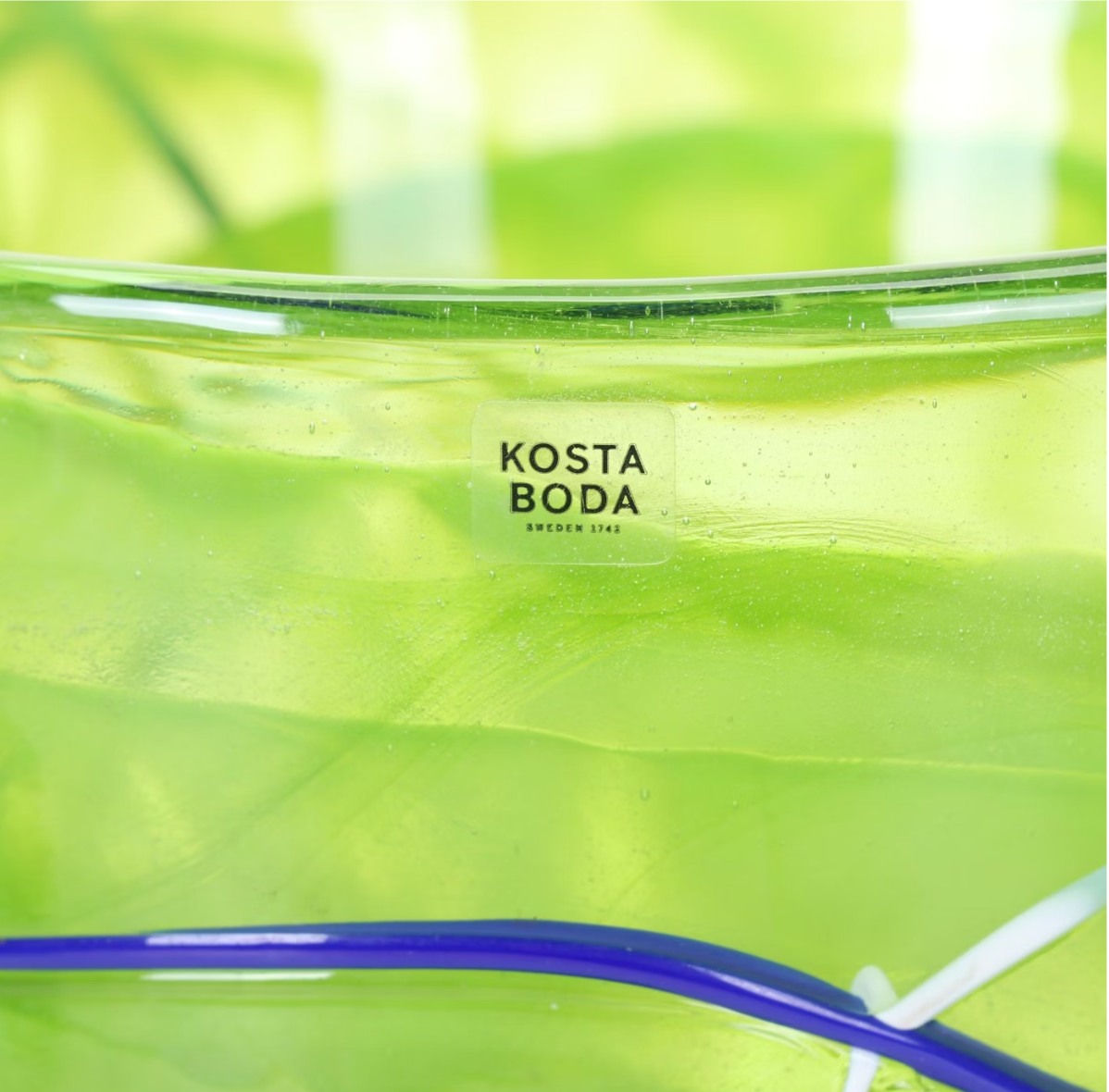 Anna Ehrner "Contrast Lime" Vase For Kosta Boda