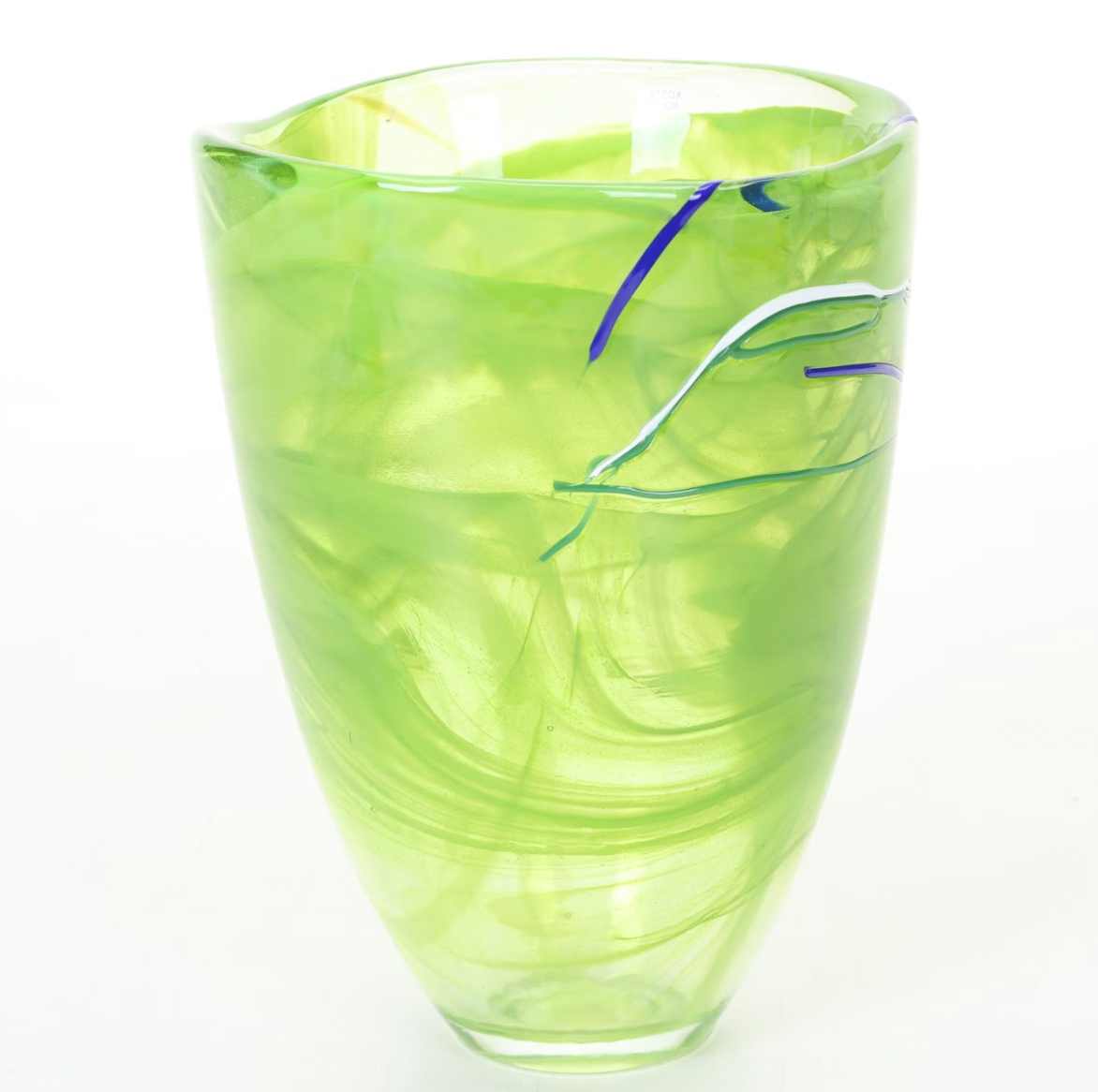 Anna Ehrner "Contrast Lime" Vase For Kosta Boda