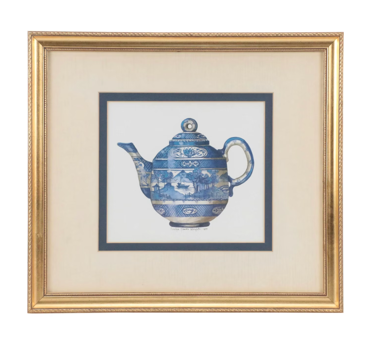 Carolyn Shores Wright "Operetta Teapot" and "Operetta Plate" Framed Prints