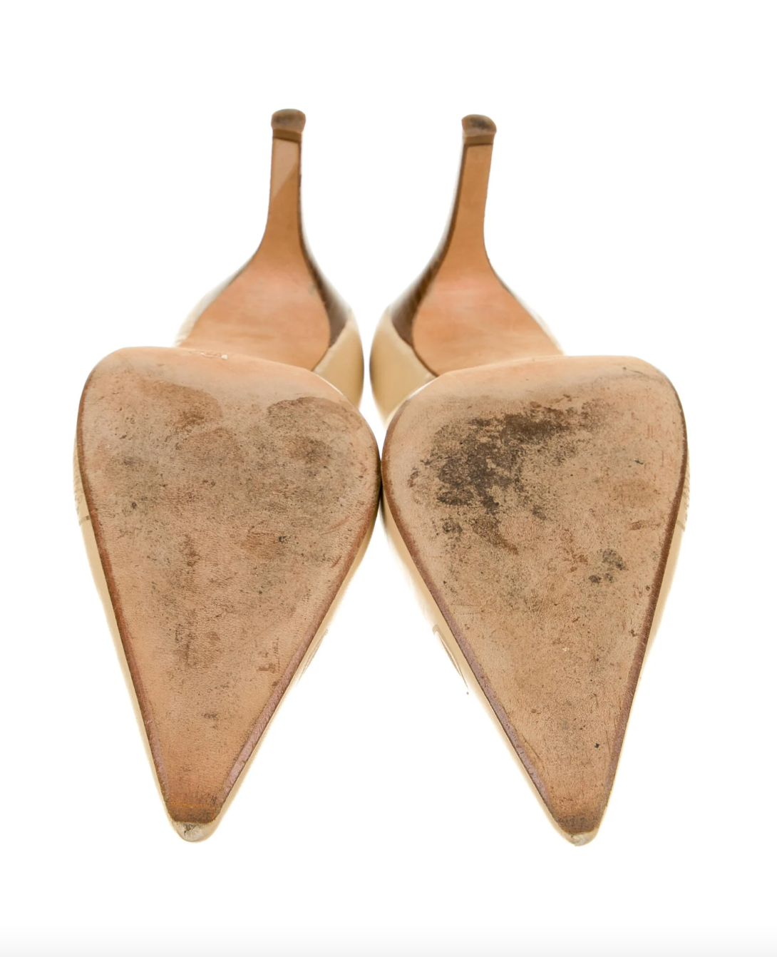 Enrico Cuini Leather Studded Beige Heels