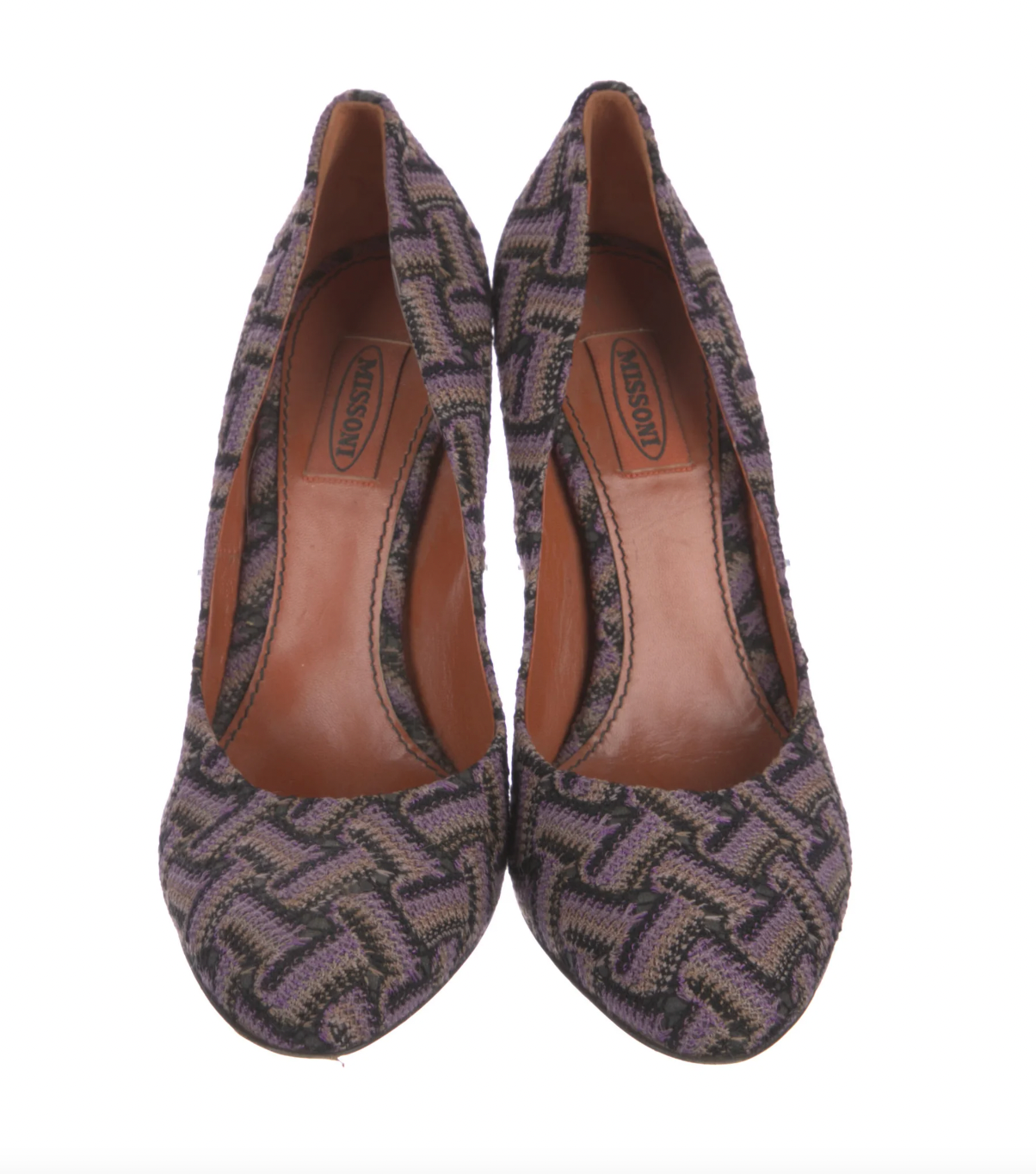 Missoni Printed Purple Fabric Heels