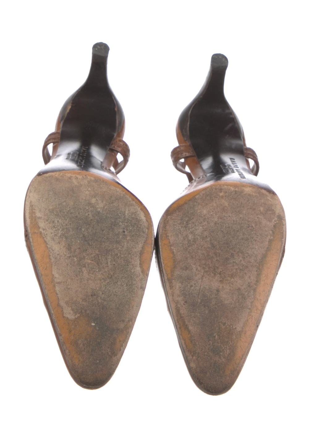 Ralph Lauren Brown Leather Slingback Heels