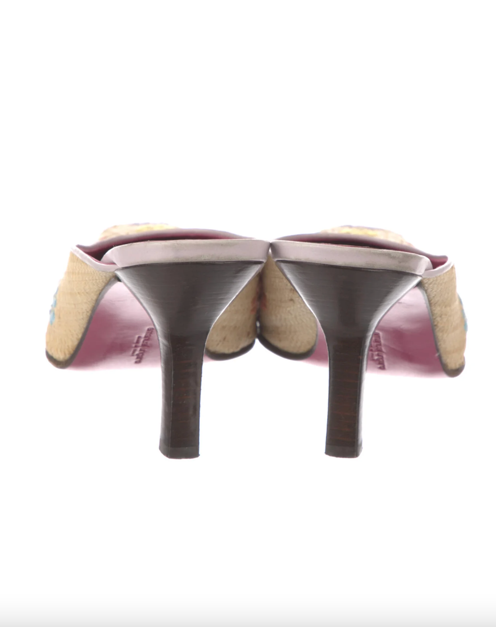 Emanuel Ungaro Straw Floral Heels