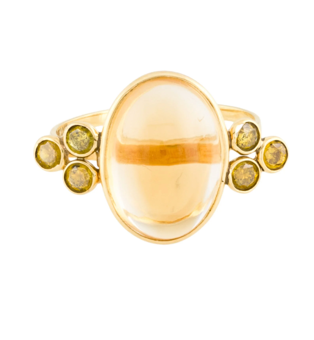 Quartz & Diamond Ring - 14K
