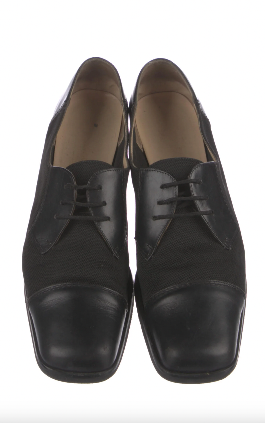 Salvatore Ferragamo Black Nylon Mesh Oxfords - 10