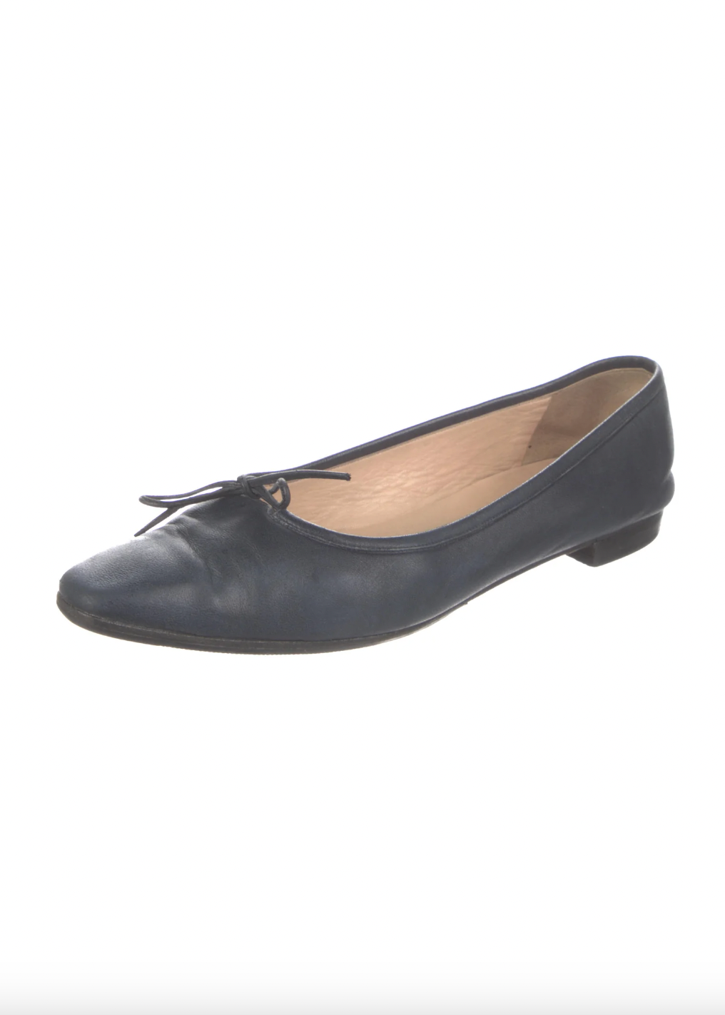 Manolo Blahnik Blue Leather Ballet Flats - 10.5