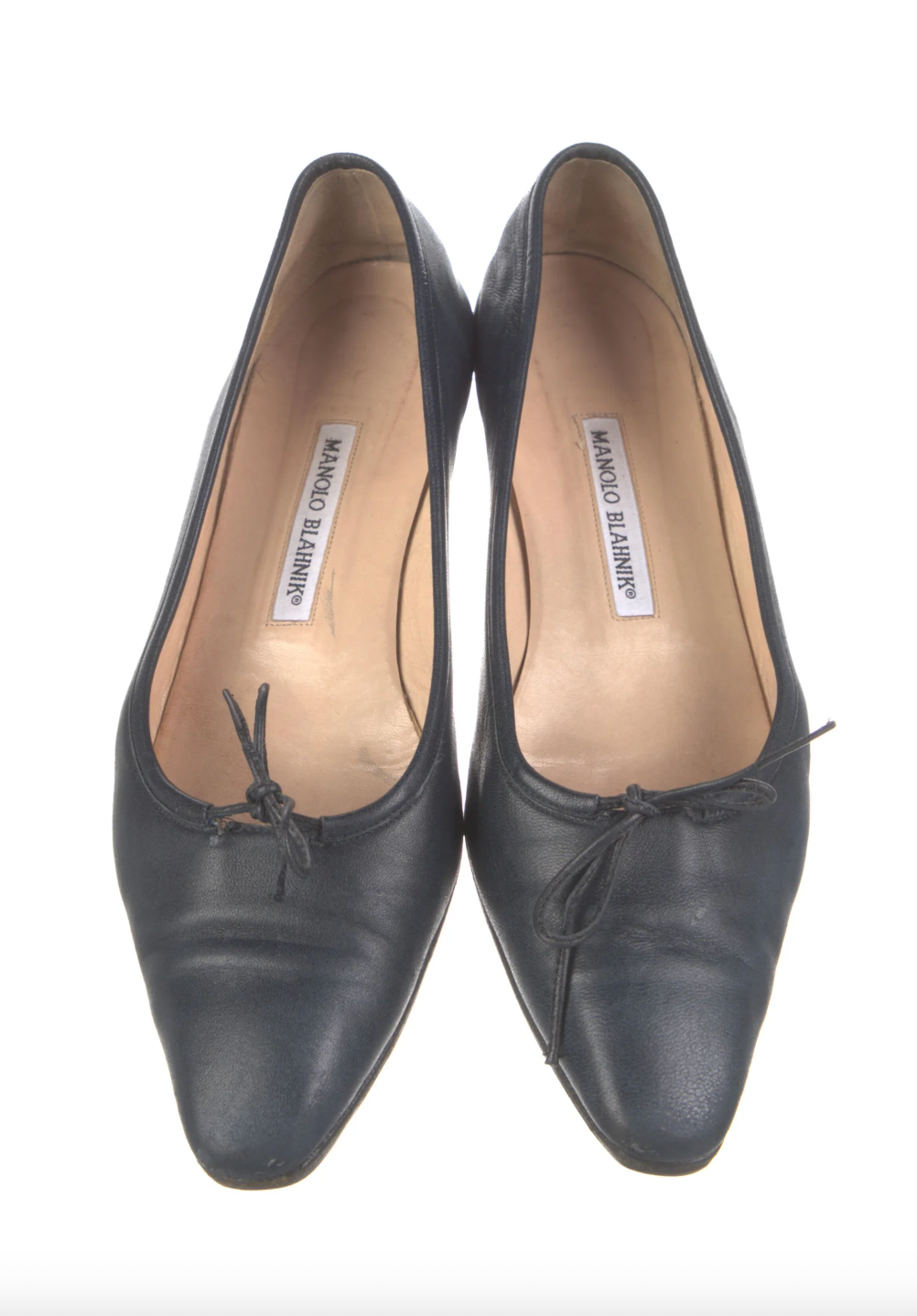 Manolo Blahnik Blue Leather Ballet Flats - 10.5