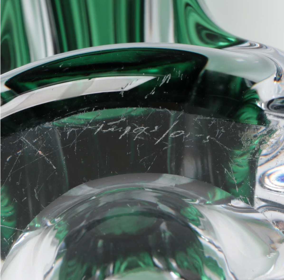 Green Fluted Glass Vase