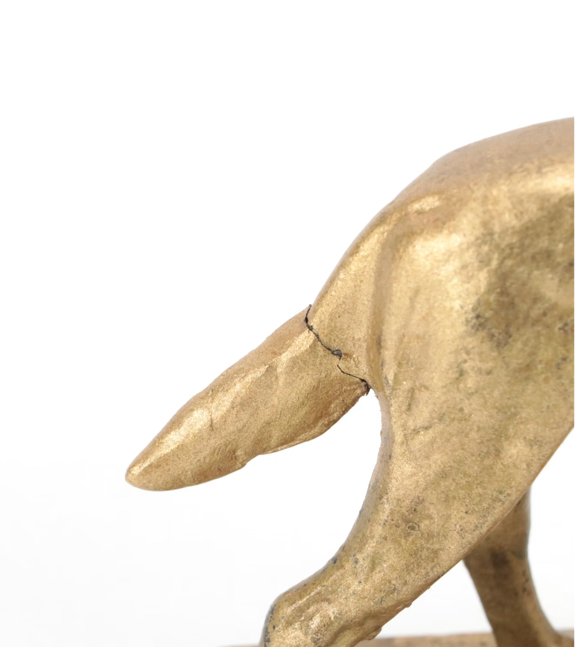 Gold Dog Sculpture - as is