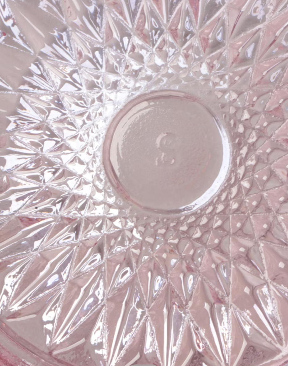 L.E. Smith Pink Glass Basket