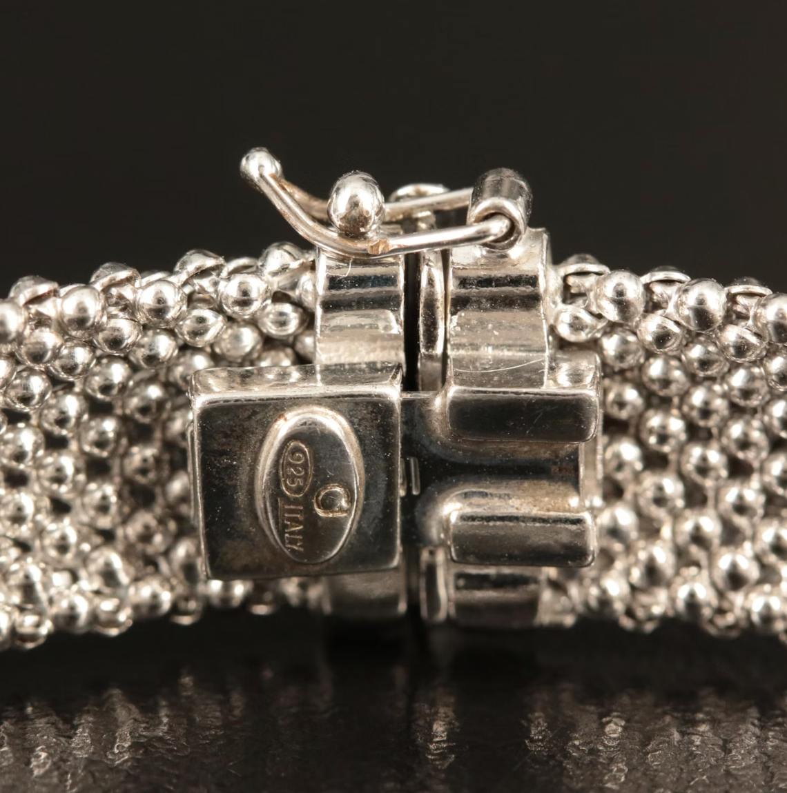 Sterling Silver Italian Popcorn Link Bracelet