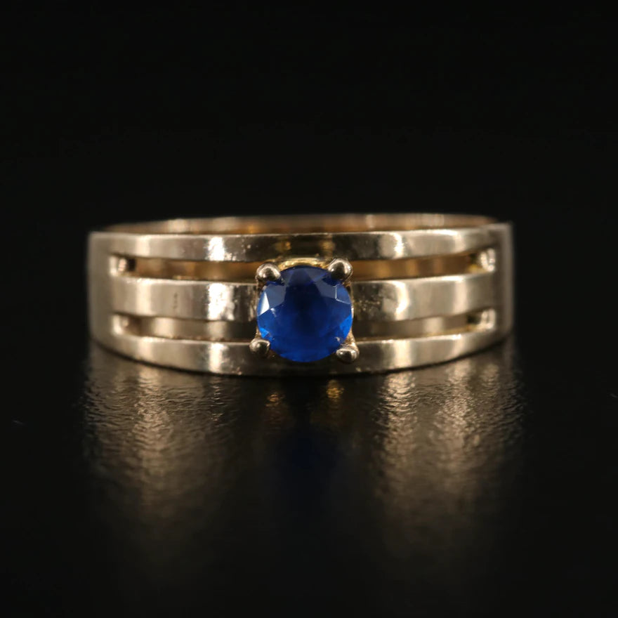 10K Spinel Contemporary Style Solitaire Ring