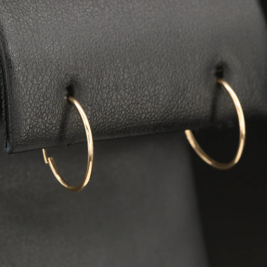 14K Gold Endless Hoop Earrings