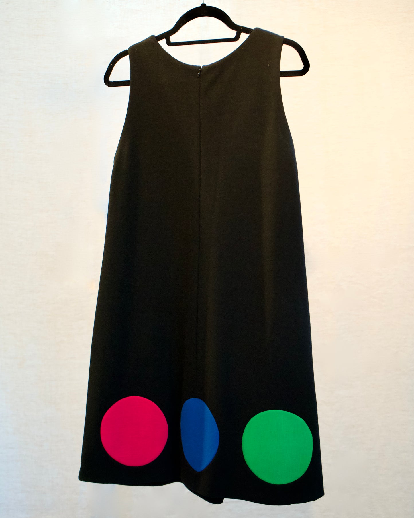 Lisa Perry Black Wool Polka Dot Dress