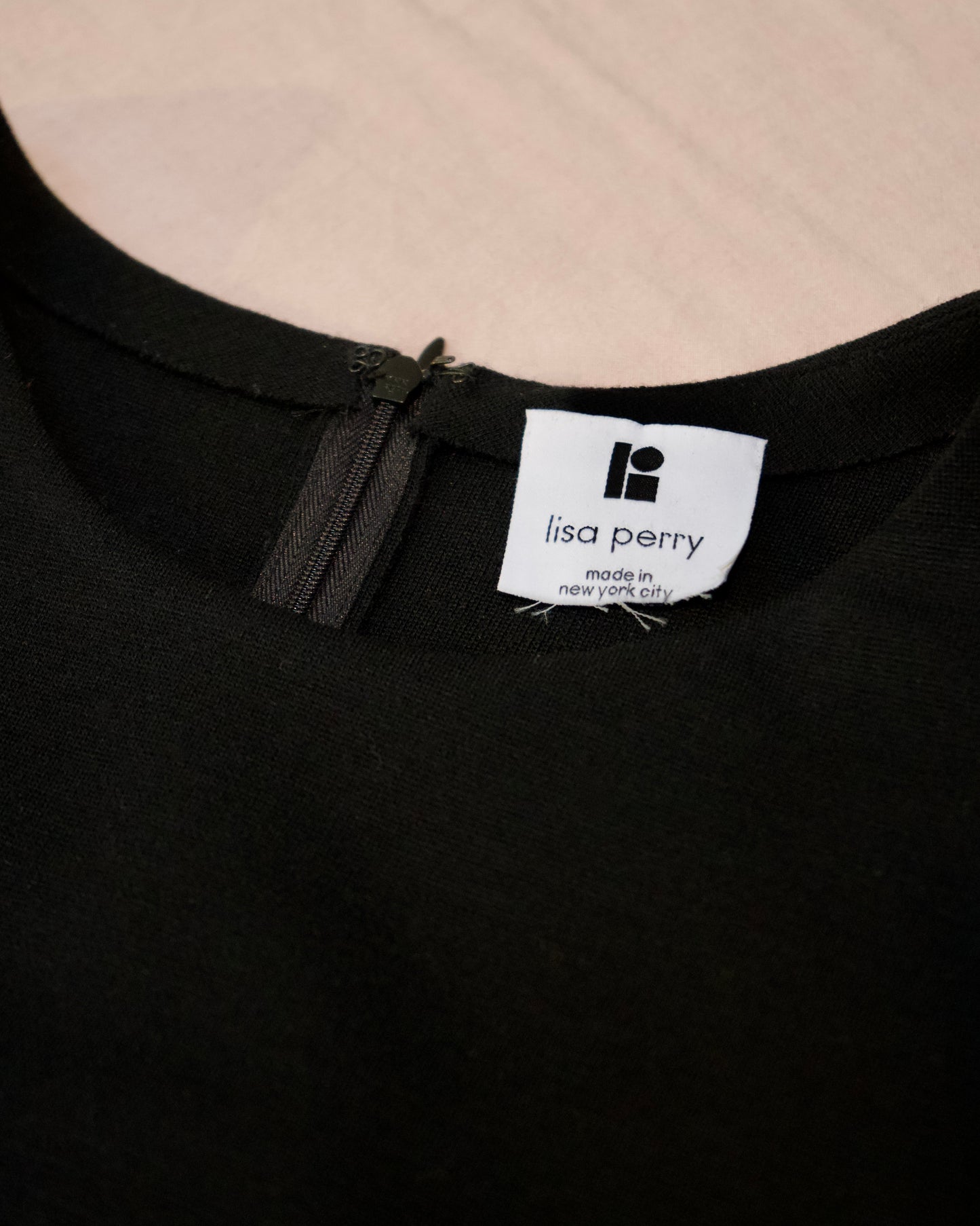 Lisa Perry Black Wool Polka Dot Dress